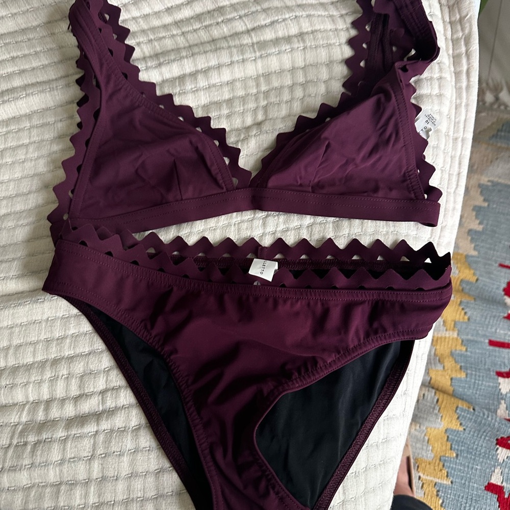 Purple Scalloped Bikini Set Karla Colletto